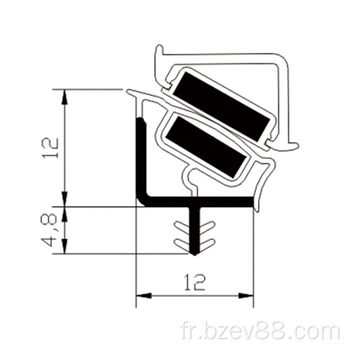 Strip isolant de porte muet intérieur